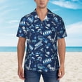 thumbnail image 4 of Balery Blue Bus Print Men's Hawaiian Shirts Short Sleeve Beach Shirt Relaxed Fit Vacation Button Down Shirts-Large, 4 of 9