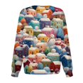 thumbnail image 4 of FrzhBrz Christmas Women's Scrub Long Sleeve Jacket Round Neck Cute Printed Medical Scrub Jacket Scrubs Nurse Uniforms, 4 of 5