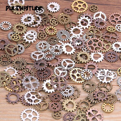 60PCS 10 Color Tamaño pequeño 8-15 mm Mezcla de aleación Mecánica Steampunk Cogs amp; Engranajes Diy Accesorios Nuevo Oct Drop Ship Tan Jianjun unisex