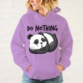thumbnail image 3 of Sudadera con capucha unisex de moda con estampado de panda lindo que no hace nada, camisetas con capucha, ropa de calle, camisetas casuales, 3 of 5