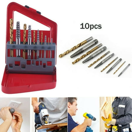 

10pcs/set Removal Quick Drill Bit Broken Stud Hand Tool Screw Extractor Portable