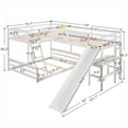 thumbnail image 5 of Leadzm Twin over Full Bunk Bed with Twin Size Loft Bed with Desk and Slide,Full-Length Guardrail, White, 5 of 9