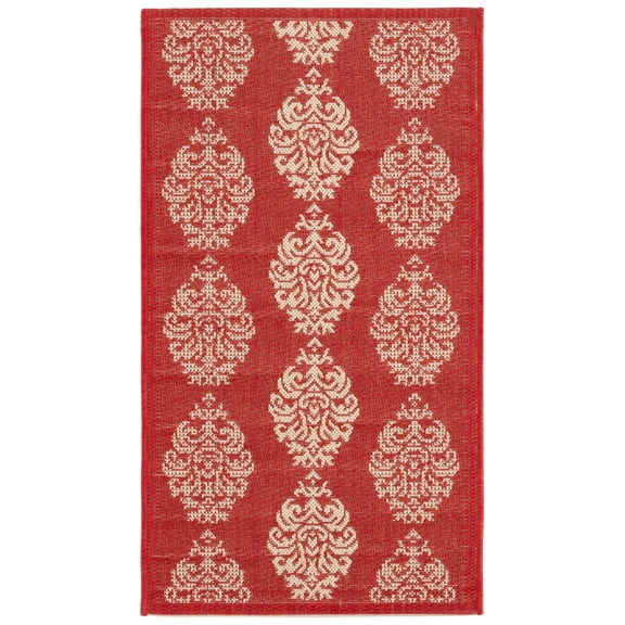 Safavieh Courtyard Jenny Medallion Indoor/Outdoor Area Rug, Red/Natural, 2' x 3'7"