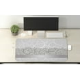 thumbnail image 2 of Grey Computer Mouse Pad, Lace Inspired Flower Motifs Bridal Composition Leaves Wedding Theme, Rectangle Non-Slip Rubber Mousepad X-Large, 35" x 15" Gaming Size, Grey Pale Grey White, by Ambesonne, 2 of 2