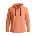 thumbnail image 5 of Babcutegg Mens Outfit Set Button Front Long Sleeve Hoodie and Pants Lightweight Casual Clothing 2-Piece Orange Size M, 5 of 7