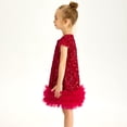 thumbnail image 3 of Kidagic Toddler Girls Sequin Dress Sparkly Gown Party Dresses Little Kids A-Line Velvet Dress, 3 of 9