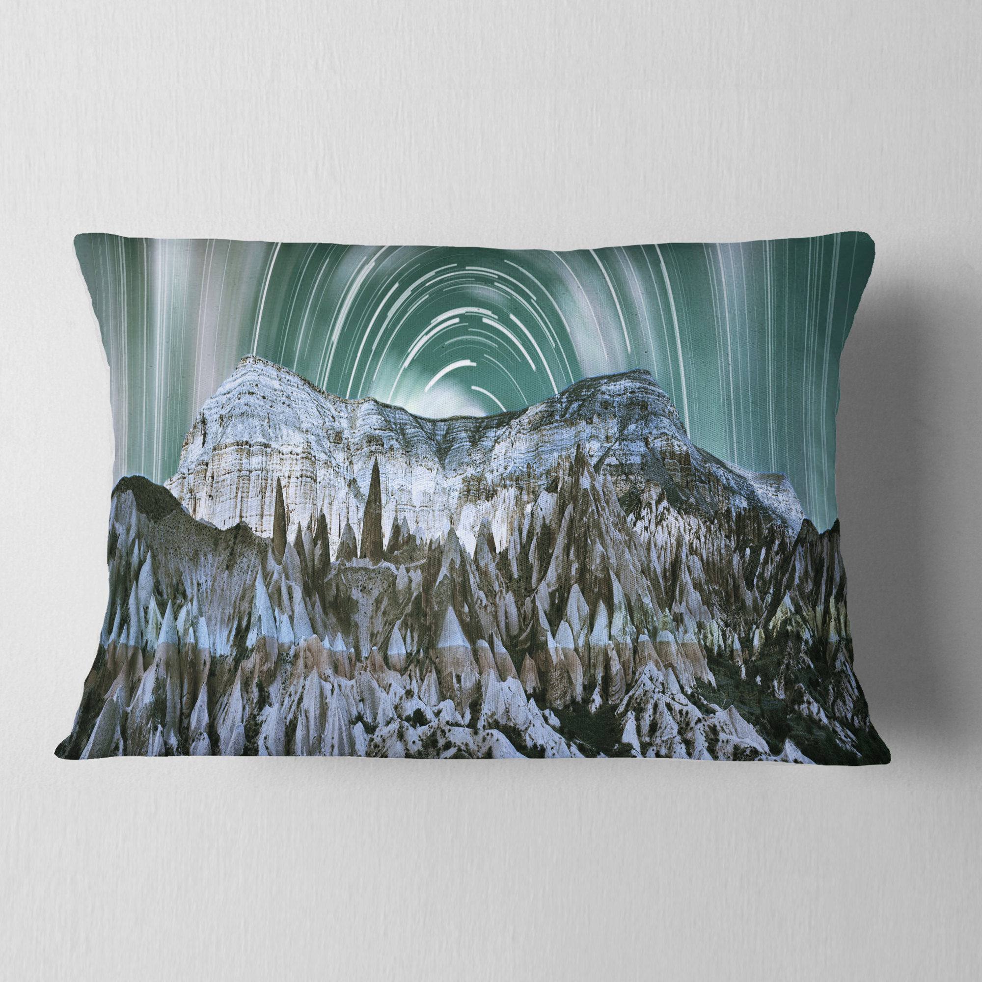 Designart 12" x 20" Multi-color Polyester Throw Pillow