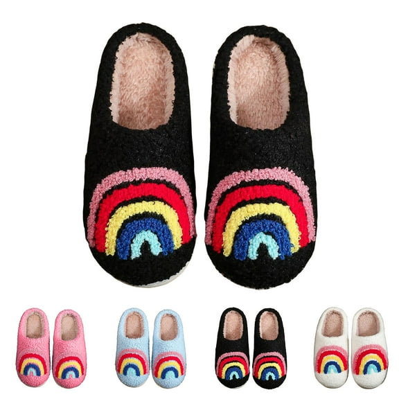 Mepaouo Kids Plush Fuzzy Slippers Boys Girls Cute Winter Fluffy House Shoes for Toddler Little Big Kid Black 8