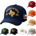 thumbnail image 3 of WKSCLPAI Republic of Texas Commemorative Hat, Vintage Baseball Cap Lone Star Design 1836-1845 Adjustable Dad Hat for Men Women, White B, 3 of 5