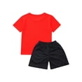 thumbnail image 4 of YUUMIN Kids Boys 2 Piece Soccer Jersey Stylish Print Football Training Uniform Basketball Clothing Orange 3XS/24, 4 of 7