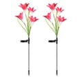 thumbnail image 1 of Lámpara de jardín forma de flor Lámpara de césped al aire libre colorida luz solar decorativa LED, rosa 2pcs Speravity HA002386-03, 1 of 7