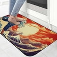 thumbnail image 4 of Qinduosi Japanese Wave Doormat, Japanese Painting Style Summer Seasonal Backdrop Water Abstract Sunset, Decorative Floor Mat with Non-Skid Backing, Multi-color 19.68*47.24 in, 4 of 6