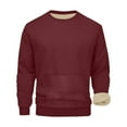 thumbnail image 4 of zfwon Mens Fleece Lined Sweatshirts Crew Neck Solid Color Pullover Trendy Long Sleeve Thick Thermal Jumpers Work Casual Sports Pullover Loose Fit Basic Autumn Winter, 4 of 7