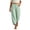 Mint Green, variant on Womens Cotton Blend Button Decor Cropped Pants Elastic High Waist Solid Loose Ankle-Length Casual Trousers with Side Pockets for Summer Daily Wear Blue XL(XL)