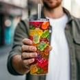 thumbnail image 5 of Lots of Gummi Bears 20oz Insulated Water Bottle Skinny Tumbler Includes Straw, 5 of 7