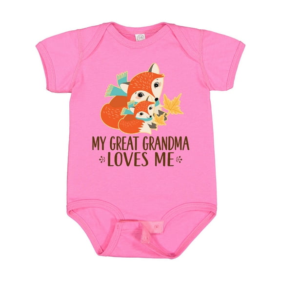 Inktastic My Great Grandma Loves Me Fox Boys or Girls Baby Bodysuit