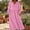 Pink, variant on Qulqfy Plus Size Womens Summer Dresses Long Sleeve Flowy Solid Maxi Casual Vacation Elegant Beach V-Neck Fall with Pockets Army Green Sundresses L
