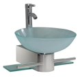 thumbnail image 2 of Fresca Cristallino Modern Glass Bathroom Vanity w/ Frosted Vessel Sink, 2 of 12