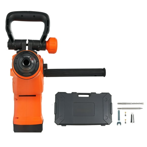 KFFKFF Corded Hammer Drill, 1600W 175-350RPM Electric Demolition Drills, 2-Inch SDS-Max Rotary Hammer Driver, 3 Functions Chipping Power Tool Kit for Concrete, Drilling Wood Plastic