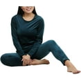 thumbnail image 6 of ToBeInStyle Women's Soft Velvet Long Sleeve Top and Bottom Thermal Set, 6 of 7
