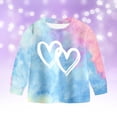 thumbnail image 6 of 8-9 Years Child Girls 2 Piece Outfit Fall Winter 2Pcs Tie Dye Long Sleeved Pants Outfit Back-To-School Pajamas & Dailywear Girls Blue Tracksuit, 6 of 9