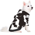 thumbnail image 2 of Fotbe Cow Skin 2 Print Small Dog Sweater Hoodies Pet Grey Hooded Soft Fleece Sweatshirts with Pocket Fall Winter Puppy Cat Sweaters Warm Clothes-Medium, 2 of 7