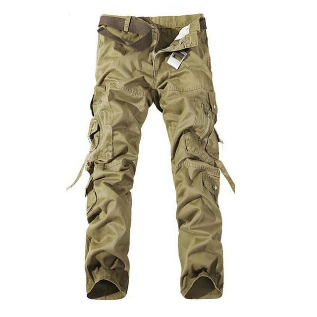 Birdeem Mens Solid Multi-Pocket Washed Overalls Outdoor Casual Pants Trousers