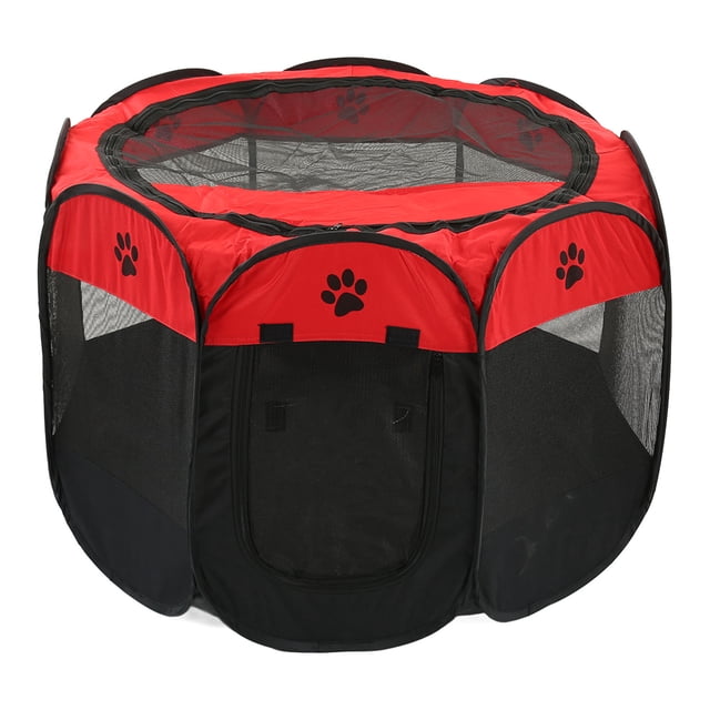 Parque para mascotas de malla transpirable con cremallera superior extraíble, portátil y plegable, para perros y gatos, cachorros, yorkshire terrier, gatos y conejos.