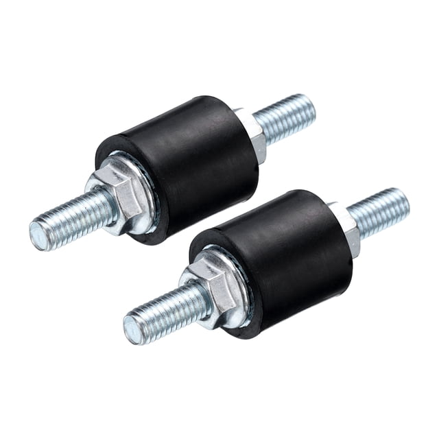 2pcs M5x15mm Thread Studs Rubber Shock Zinc Plated 15x15mm Male 4pcs M5 Lock Nuts