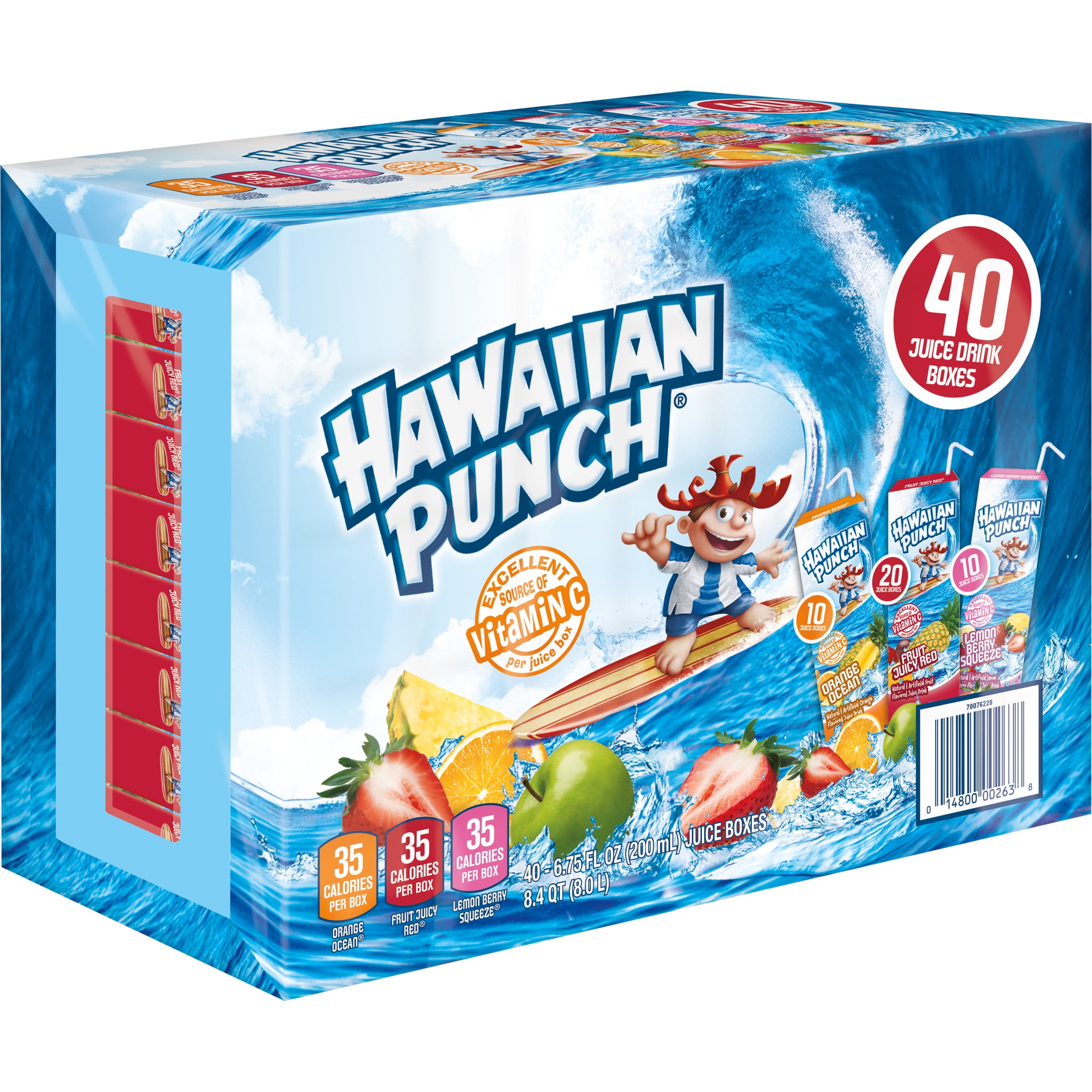 Hawaiian Punch Variety Case Juices, 6.75 Fluid Ounce Box, 40 Count