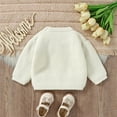 thumbnail image 5 of VNKIDY Girls Sweaters Pink Knitted Sweater With Bow Appliques Crew Neck Long Sleeve Pullover For Toddlers Warm Winter Durable Knitwear, 5 of 9