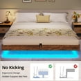 thumbnail image 4 of Afuhokles Floating Bed Frame King Size with LED Lights, Modern Metal Platform Bed, Brown, 4 of 7