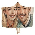thumbnail image 4 of cpengpj Custom Photo Personalized Hooded Fleece Blanket, Soft Flannel Travel Wrap, L Size 200x150cm, 4 of 9