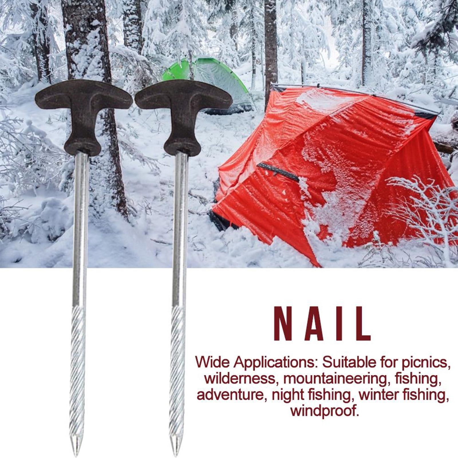 BIBABLYKE Upgraded Tent Pegs Ground Nail Camping Screw Pegs Tent Pegs for Garden Camping Travel Outdoor 10-piece/set Durable