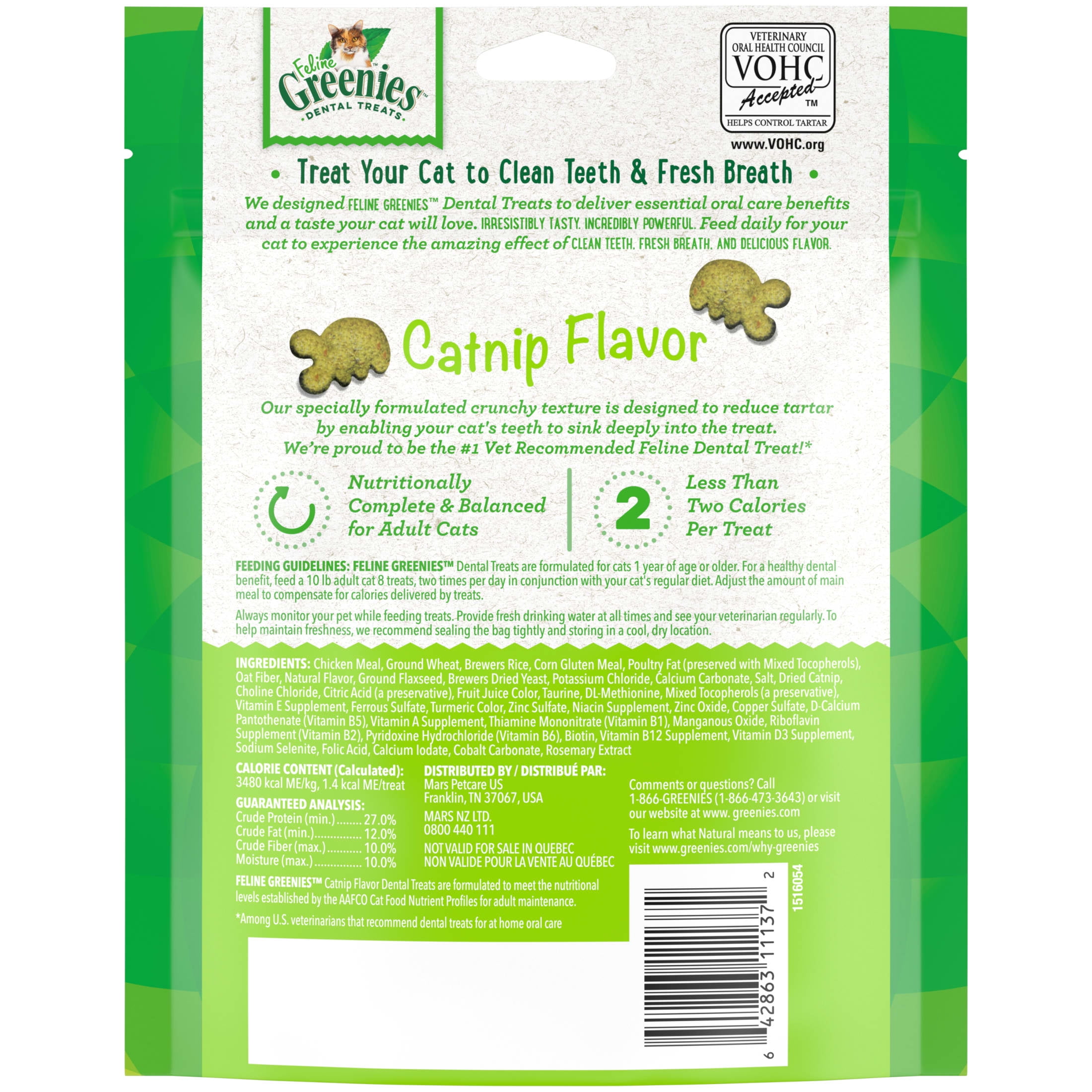 Greenies Catnip Flavor Dental Crunchy Treat For Cat 4.6 Oz Walmart