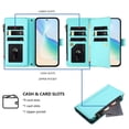 thumbnail image 2 of Compatible Phone Case for OPPO Reno 8 Pro 5G, Premium Leather Zipper Pocket Wallet Phone Case with 9 Card Slots and Removable Wrist Strap, 2 of 5
