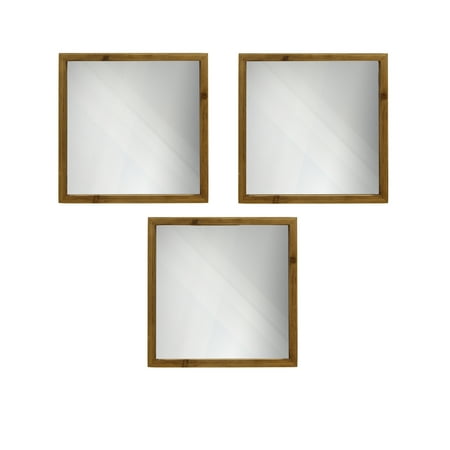 - Better Homes and Gardens Set of Three 10 inch by 10 inch Blonde Finish Square Mirrors