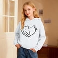 thumbnail image 2 of IWRICH Hoodies for Girls Graphic Heart Horse Print Long Sleeve Pullover Tops Cute Soft Cozy Hooded Sweatshirts,Size 2-14 Years White 160, 2 of 4
