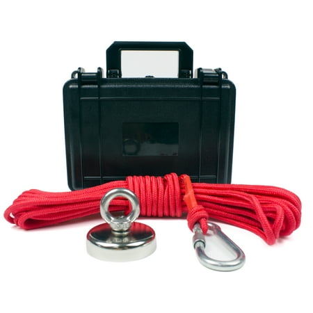 Neodymium Magnet Kit - Fishing Magnet Kit 900LBS Pull Force Neodymium Magnet Rope River with ABS Waterproofing Tool Case
