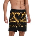 thumbnail image 2 of Naloa Happy New Year 2025 D Men's Short Pajama Pants, Pj Shorts, Lounge Comfort Shorts-Medium, 2 of 6