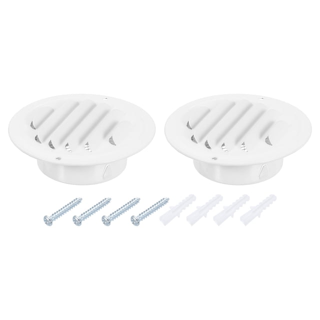2 Évents en Acier Inoxydable, Couverture de Grille à Persiennes de 3 Pouces, Blanc