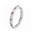 thumbnail image 4 of 1/5 Carat (ctw) Lab Created Ruby Band Stackable Ring in Sterling Silver, 4 of 5