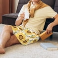 thumbnail image 2 of Daiia Watercolor With Sunflowers Mens Woven Stretch Pajama Short,Short Pajama Pants-Small, 2 of 7