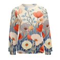 thumbnail image 7 of Watercolor Wildflowers Womens Oversized Sweatshirts Hoodies Crewneck Casual Tops Comfy FallWinter Clothes 2024, 7 of 7