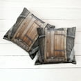 thumbnail image 6 of Ambesonne Antique Throw Pillow Cover 2 Pack, Rustic Rural Wood Door, 24", Brown Orange, 6 of 7