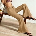 thumbnail image 6 of Hvogkswy Straight Leg Cargo Pants Women, Solid High Waist Flared Pants Button Zipper Pullover Lightweight Casual Hiking Pants with Pockets, 6 of 6