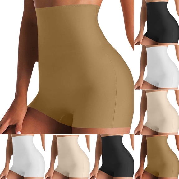 Oksale Tummy Control Underwear Women No Show Seamless Briefs Stretch High Waisted Breathable Panties Khaki M