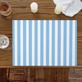 thumbnail image 3 of Sky Blue White Striped Placemats Set of 6,Wipeable Washable Table Mats for Dining Tables, Geometric Lines Place Mats for Kitchen Event Party Tabletop Decor, 3 of 9