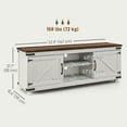 thumbnail image 3 of HOMCOM Farmhouse TV Stand for up to 65" TV with Barn Doors Distressed White, 3 of 10