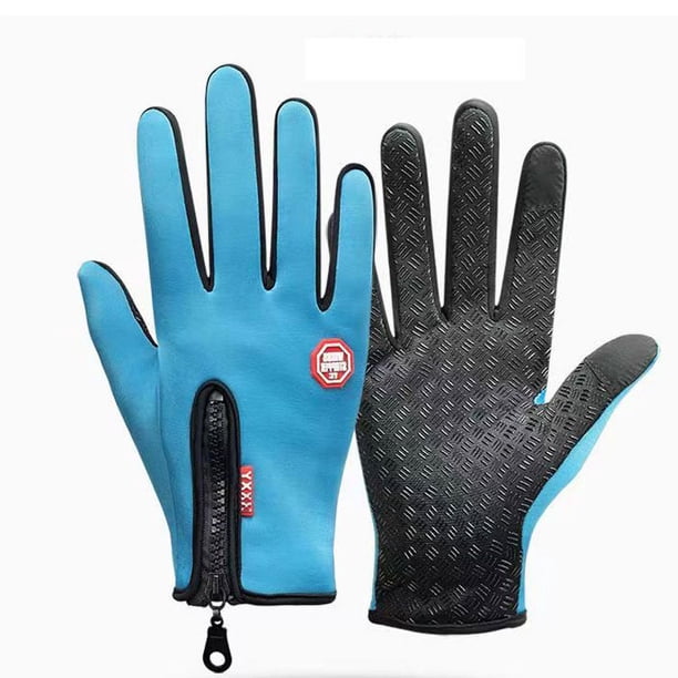 Guantes para hombre y mujer, cálidos, para otoño e invierno, resistentes al frío, impermeables, para montar a caballo, con pantalla táctil, protección solar, de seda de hielo, con dedos